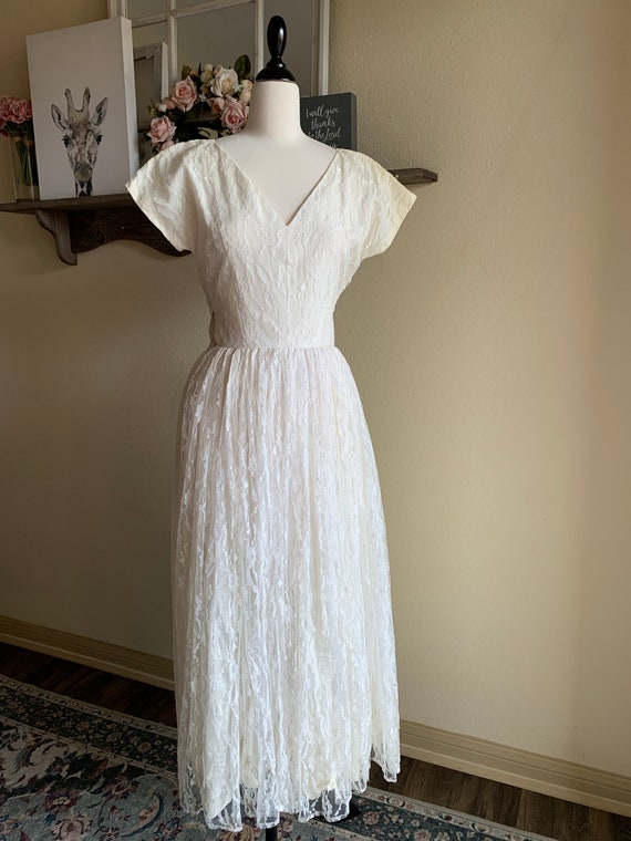 Vintage 1950's White Lace Dress