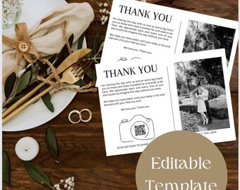 Wedding Photo Upload QR Code Sign: Printable Guest Photo Sharing Card, Instant Download Template