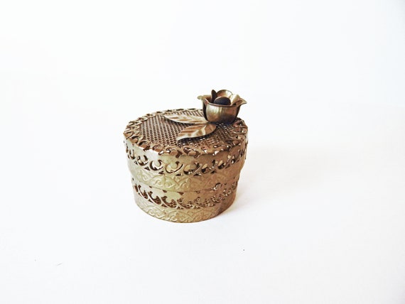 Vintage Metal Trinket Box Made in China - image 5