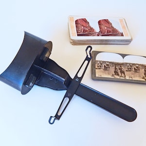 Antique Stereoscope w/52 Stereograph Photo Cards