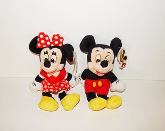 Vintage Mouseketoys Mickey and Minnie Mouse Stuffed Bean Bag Toy