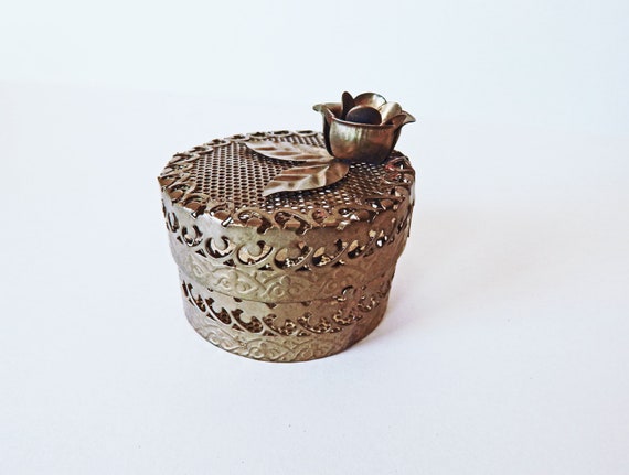 Vintage Metal Trinket Box Made in China - image 1