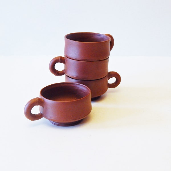 Vintage 2 3/8" x 1 3/8" Clay Oriental Tea Cups
