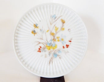 Vintage 5 1/2&quot; Floral Painted Plate/Trinket Tray