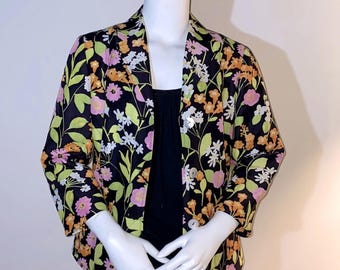 Vintage Sigrid Olsen Floral Linen Blend Blazer Size 4
