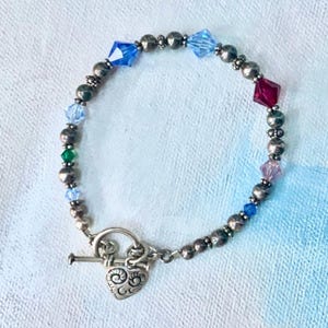 Vintage 925 zilveren Brighton meerkleurige kristallen armband afbeelding 7