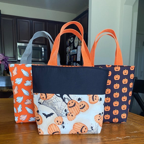 Handmade Halloween Trick or Treat Bags | Halloween Candy Tote/Bag | Different Patterns | Reusable