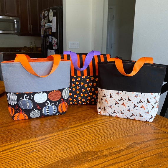 Handmade Halloween Trick or Treat Bags | Halloween Candy Tote/Bag | Different Patterns | Reusable