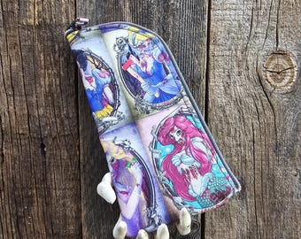 Zombie Princess, etui na okulary z zamkiem błyskawicznym, wyściełane etui na okulary przeciwsłoneczne