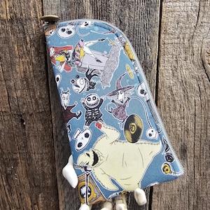 Nightmare themed Padded Sunglass case, Zippered glasses case