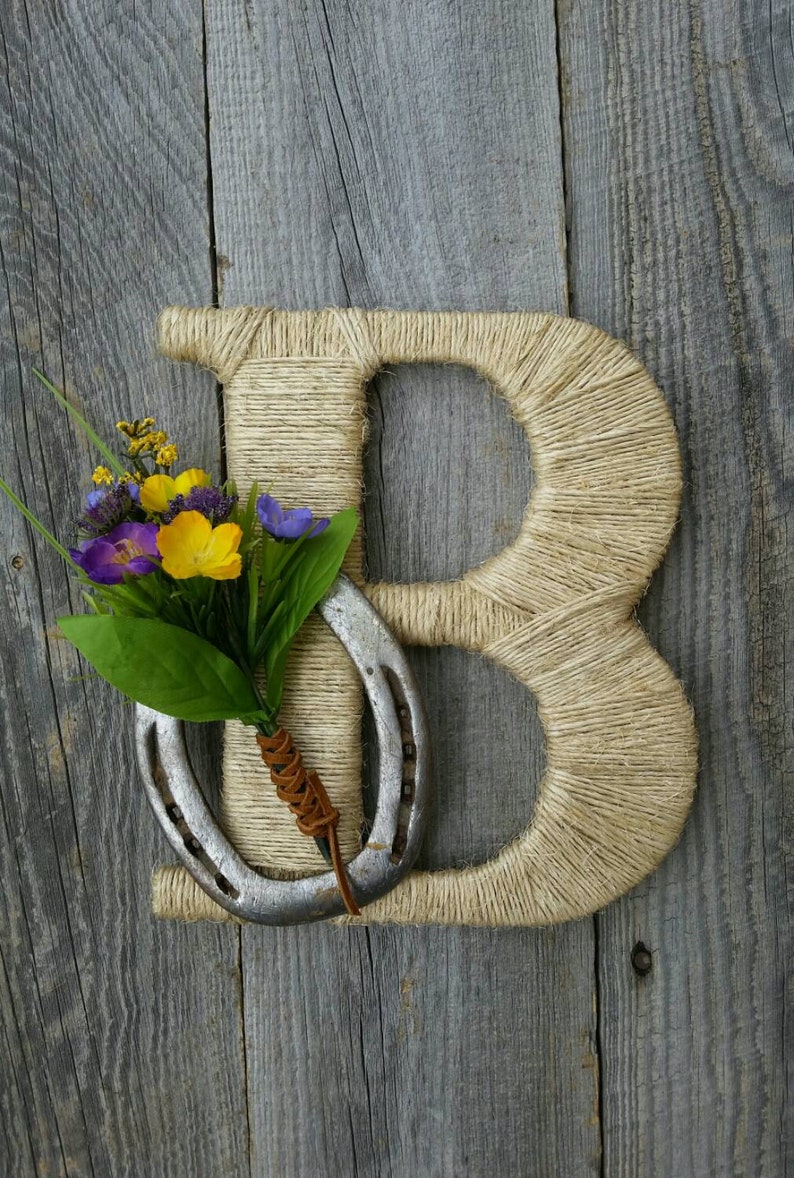 Rustic Wrapped Letter Twine Wrapped Letter Wall Letter Etsy