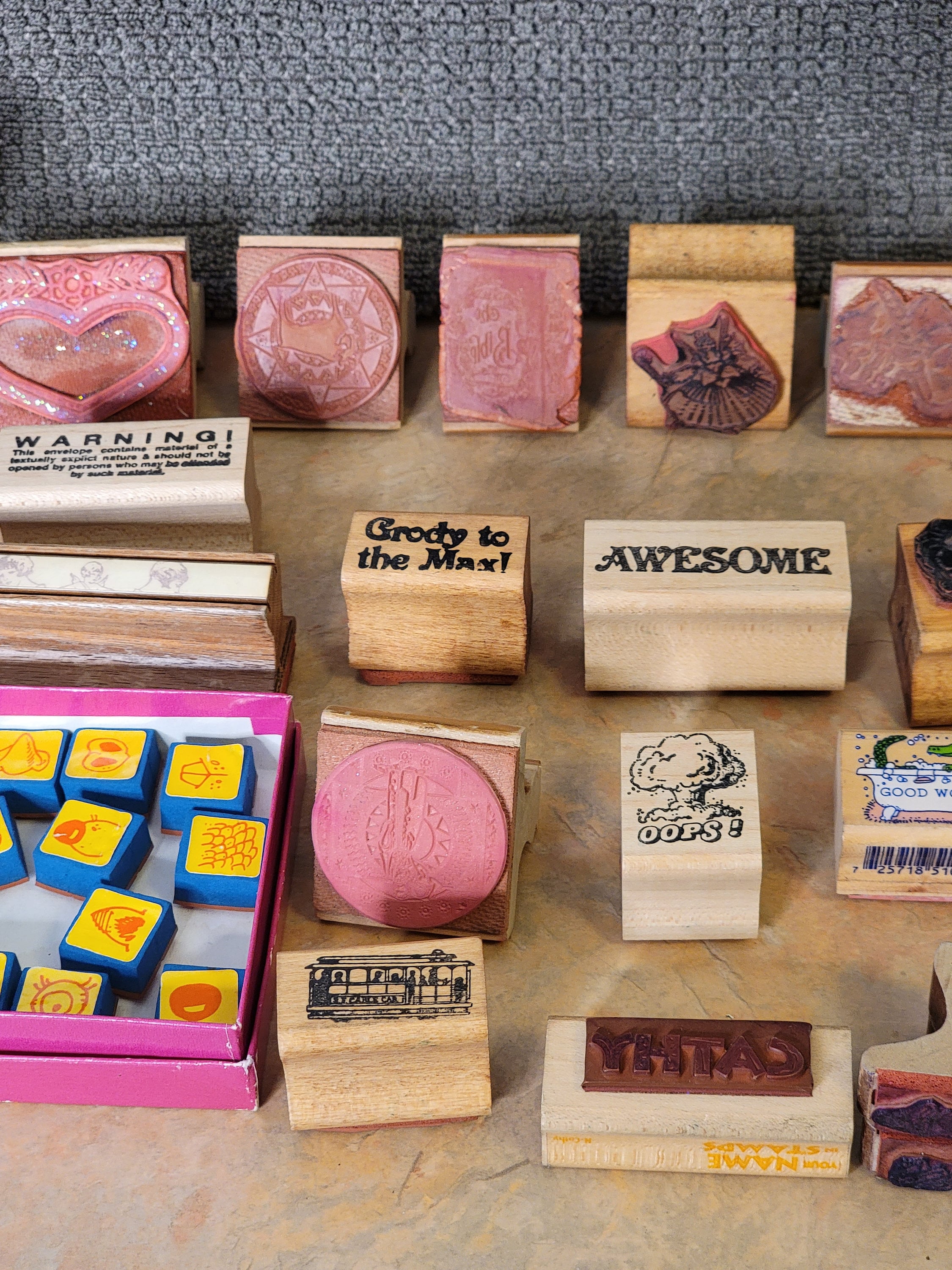 HUGE Lot of Rubber Ink Stamps Halloween Words Shapes Animals MORE - Etsy