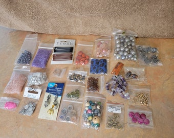 1lb Destash Lot of Jewelry Findings - Beads - Findings - Focals #A