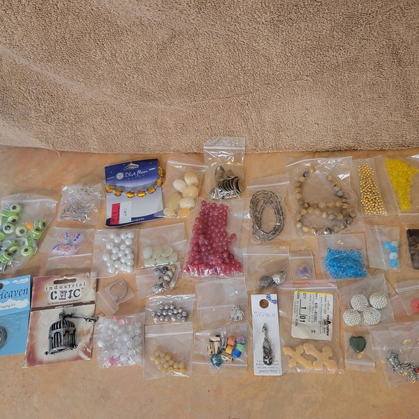 1lb Destash Lot of Jewelry Findings - Beads - Findings - Focals #C