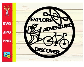 Bike Kayak Hike SVG | Explore Adventure Discover SVG | Outdoor SVG | Cut File
