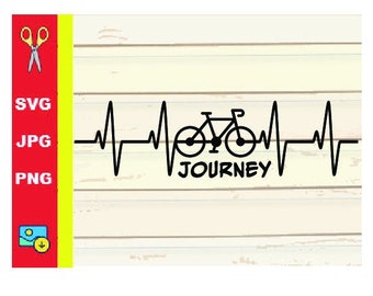 Heartbeat Bike Journey SVG | Heartbeat Bicycle Journey SVG | Sports SVG | Cut File (svg, png, jpg)