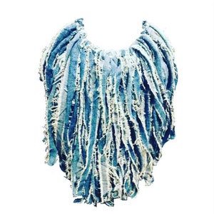 Denim Fringe Necklace, Collar Necklace, Bib Necklace, Jean Necklace, Custom made, Statement Necklace,