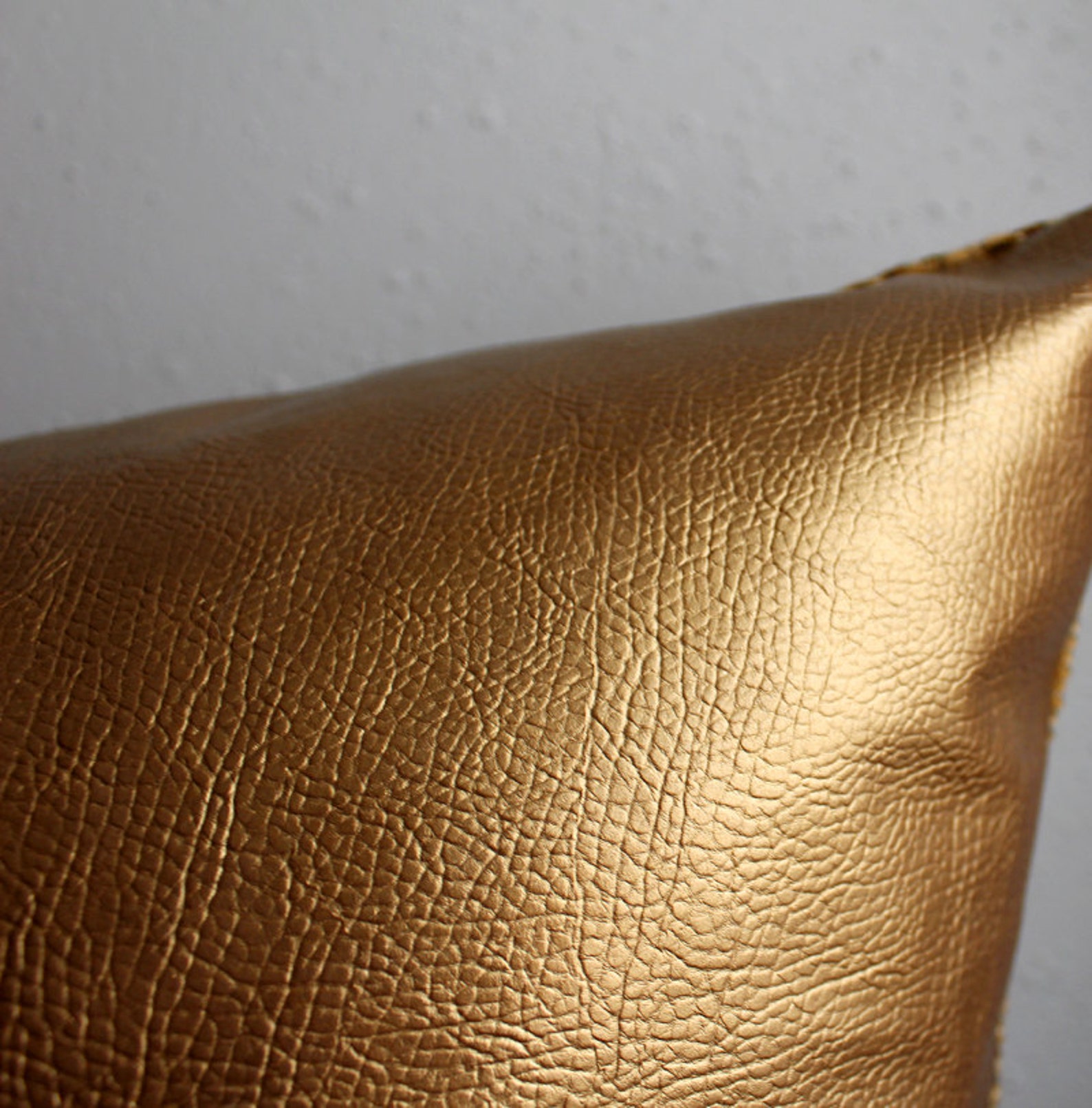 Gold Metallic Faux Leather Pillow Cover COVER ONLY Etsy