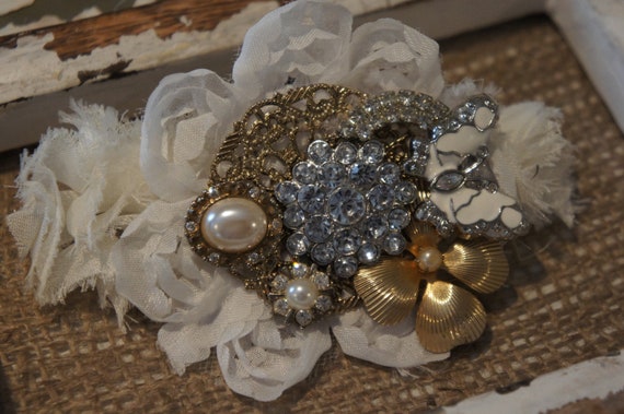 Items similar to Vintage Wedding Hair Clip Barrette on Etsy