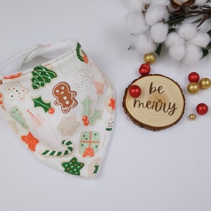 Christmas Baby Bib, Drool Bib, Holiday Drool Bib, Christmas cookie bib, Baby shower gift for Christmas, Winter baby bib, Baby bandana