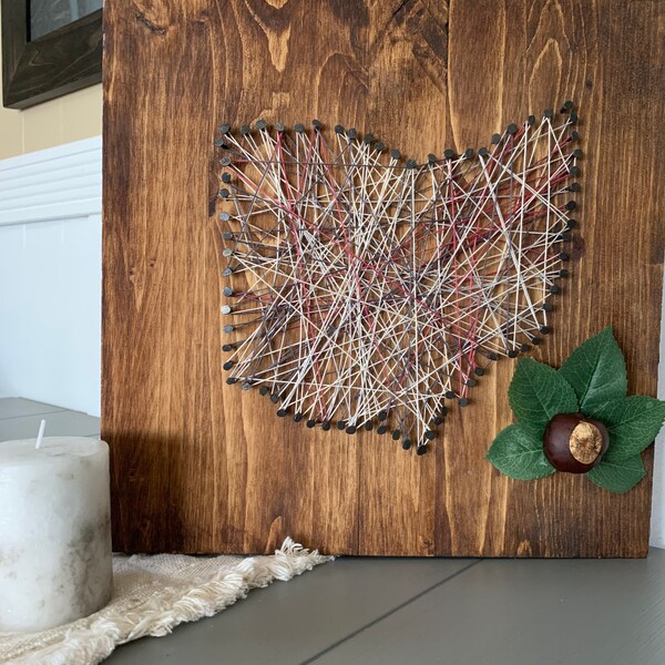 String Ohio | Ready to hang State of Ohio mixed media String art