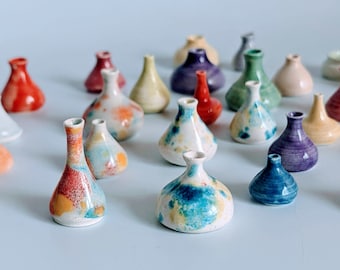 Ensemble de poteries miniatures faites main : petits vases pour maison de poupée, assortiment au hasard
