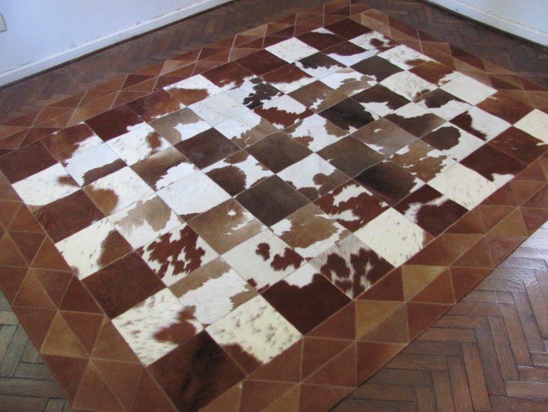 Cowhide Patchwork Rug 7888 240 cm x 180 cm 7.9 ft x 5.9 Etsy