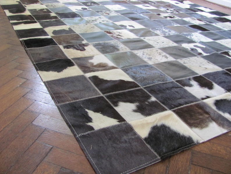 Cowhide Patchwork Rug 8174 240 Cm X 180 Cm 7.9 Ft X 5.9 Ft Etsy