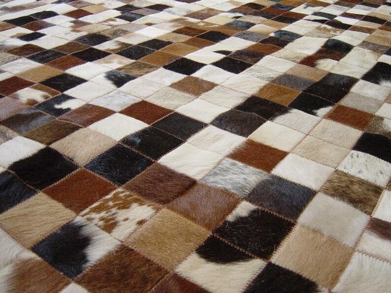 Cowhide Patchwork Rug 515 Area Rug Etsy