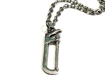 Silver Saw Necklace
