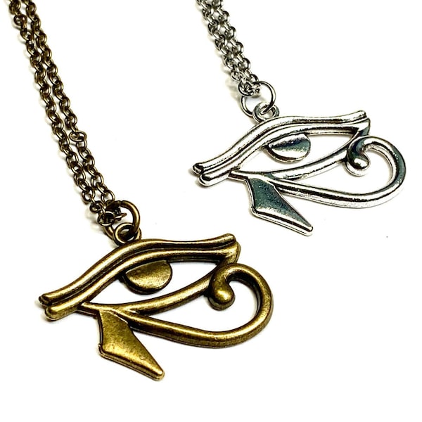 Eye of Horus-Custom-Eye of Ra Necklace-Silver or Bronze-Protection-Egyptian Eye-Pendant necklace-gothic necklace-Egyptian-