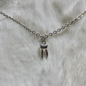 Silver Tooth Necklace or bronze tooth image 5