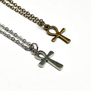 Tiny Ankh necklace - Silver or Bronze