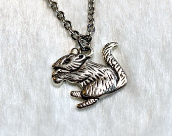 Tiny Rat necklace Mouse Silver