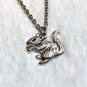 Tiny Rat necklace Mouse Silver