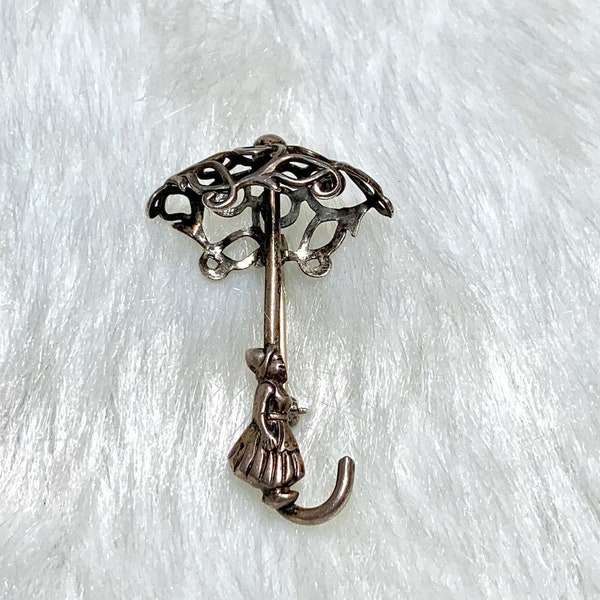 Sterling silver Umbrella Brooch