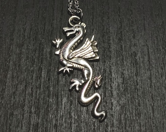 Dragon necklace-Silver dragon Pendant-dargon pendant charm-Game of thrones