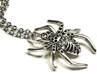 Spider charm necklace-Silver-custom-personalized-goth girl-charm only