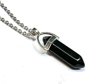 Black Obsidian Point Necklace-Point-Choose your length-Witchy-Wiccan-Healing Stones