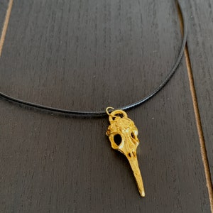 Gold Bird skull necklace-Hummingbird skull-bird mask