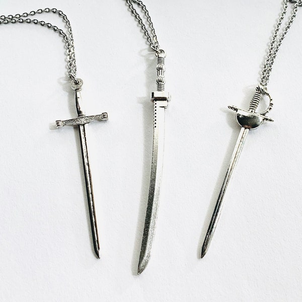 Sword Necklace - Broadsword, Katana or Cutler - Silver