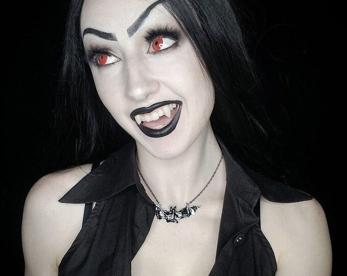 Lily Munster NecklaceSilver bat NecklaceChoose your Etsy