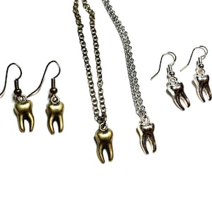Silver Tooth Necklace or bronze tooth