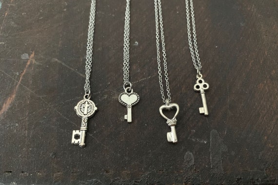 Tiny Key Charm Pendant Necklace