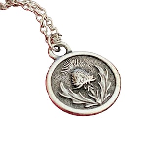 Thistle Charm Necklace Silver whimsical forest