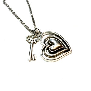 heart and Key necklace-Key jewelry-key to my heart