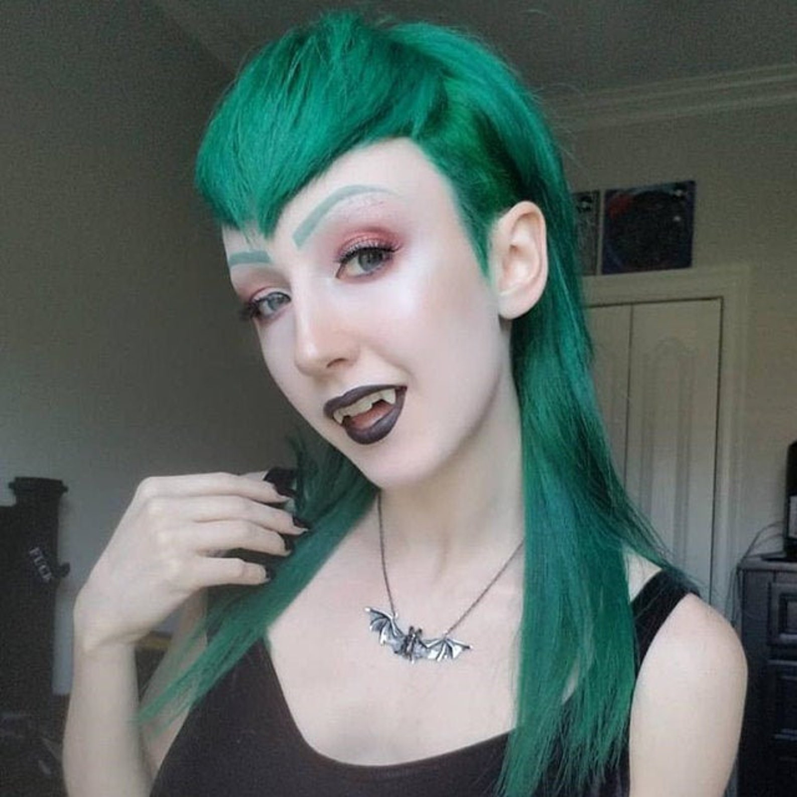 Lily Munster NecklaceSilver bat NecklaceChoose your Etsy