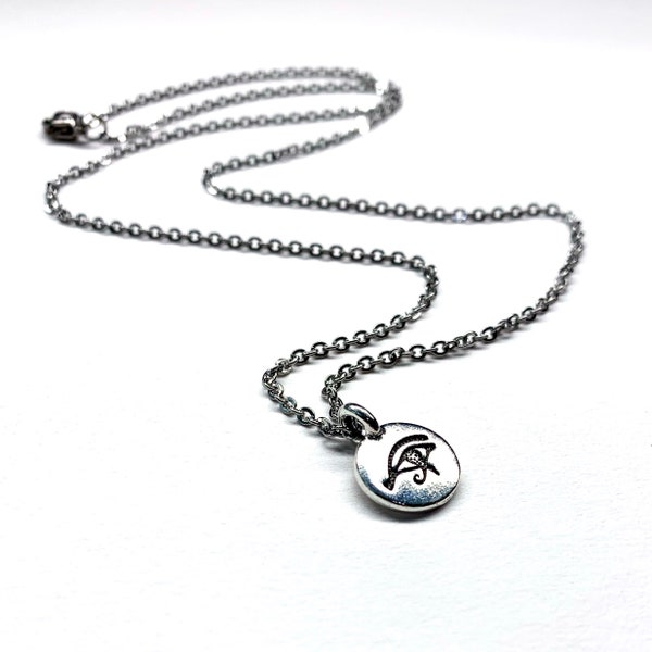 Eye of Horus necklace-Silver-eye of Ra-Egyptian-goth necklace-wedjet-Protection