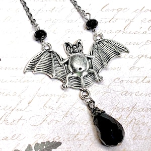 Gothic Bat Necklace - Vampire - Goth - Bat Choker - Bat jewelry - Vampire necklace - Choker - Adjustable - Goth