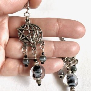 Pentagram Earrings-Pentacle earrings-Wiccan-Pagan-Occult-Goth-Witchcraft